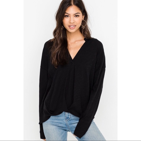 Ivy Gathered Hem V-Neck Top - Roasted Pecan - Picture 5 of 5